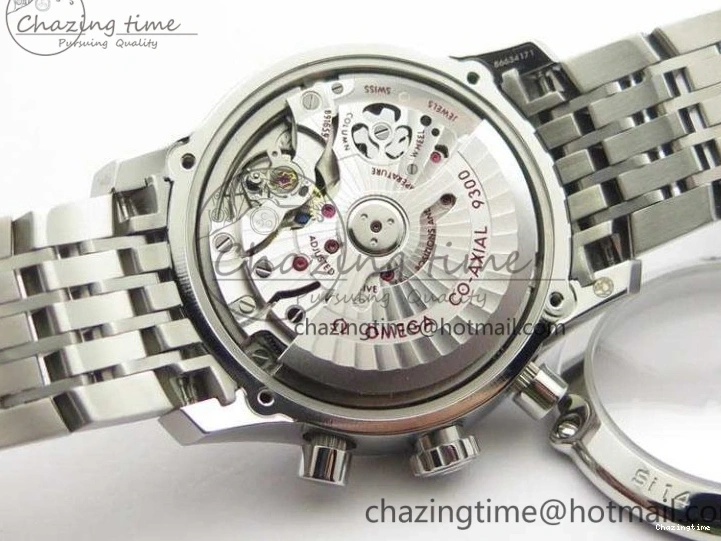 0427 HighQuality De Ville Chronograph SS OMF 1:1 Best Edition White Dial On SS Bracelet A 8151